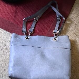 Chic Gray Leather Tote Bag